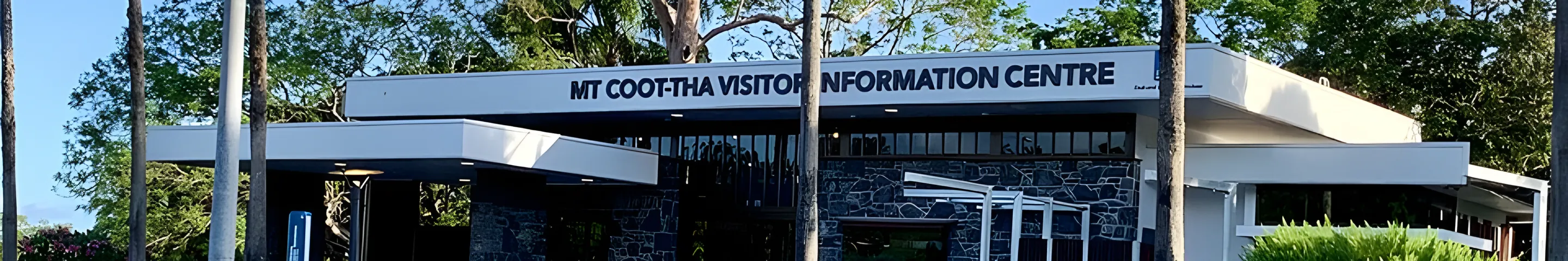 The Mt Coot-tha Visitor Information Centre among tall gums