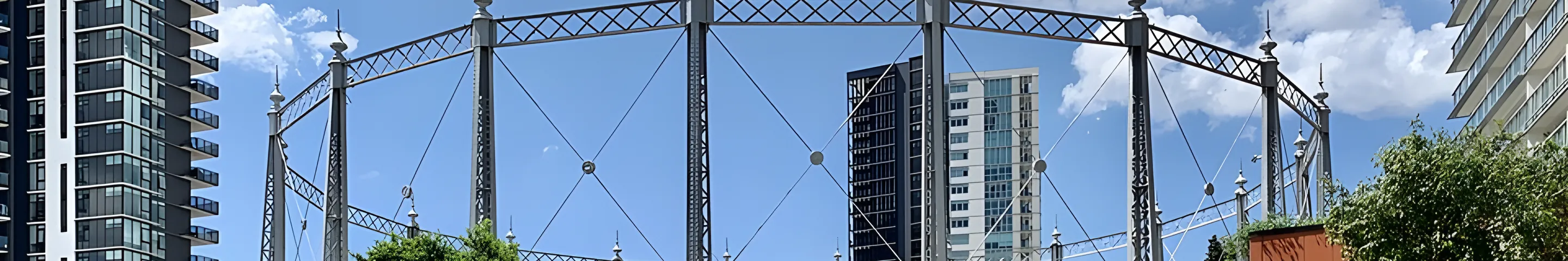 The heritage gasometer frame in Newstead